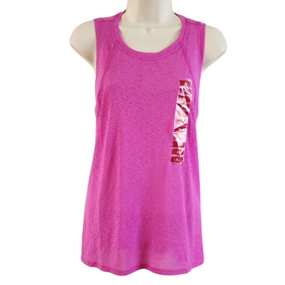 Members Mark Work It Out Womens Anti-odor Pink Soft Rib Tank Top